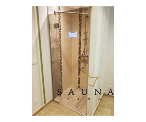 SAUNA KING Nischenlösung Glasdusche (B:100 cm H:200cm) -  in 4 Glasfarben