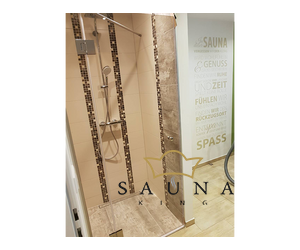 SAUNA KING Nischenlösung Glasdusche (B:120 cm H:200cm) -  in 4 Glasfarben