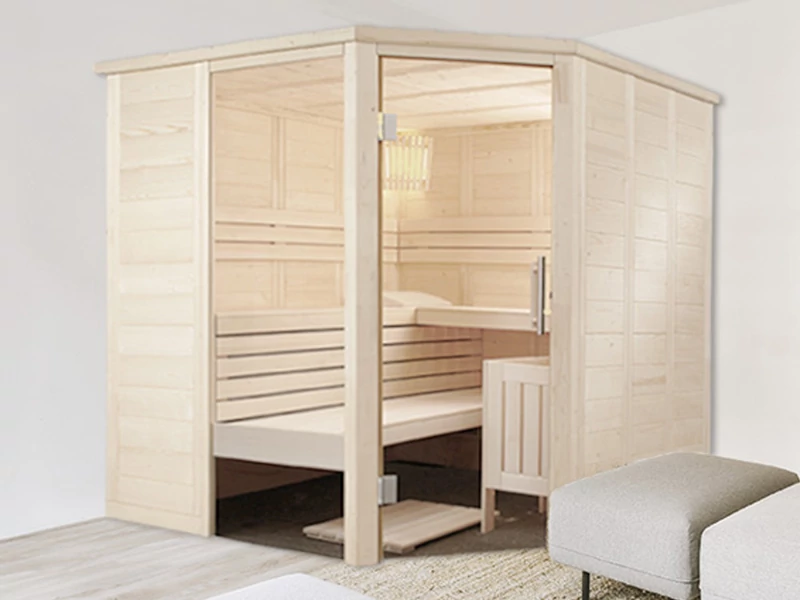 HARVIA Finnsauna Alaska Corner mit Saunaofen & Steuerung 206 x 206 cm