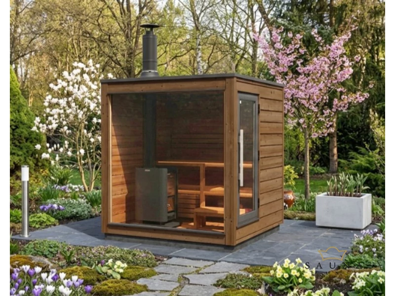HARVIA GARTENSAUNA KIRAMI FINVISION mit dem holzbefeuerten HARVIA Pro 20 Saunaofen