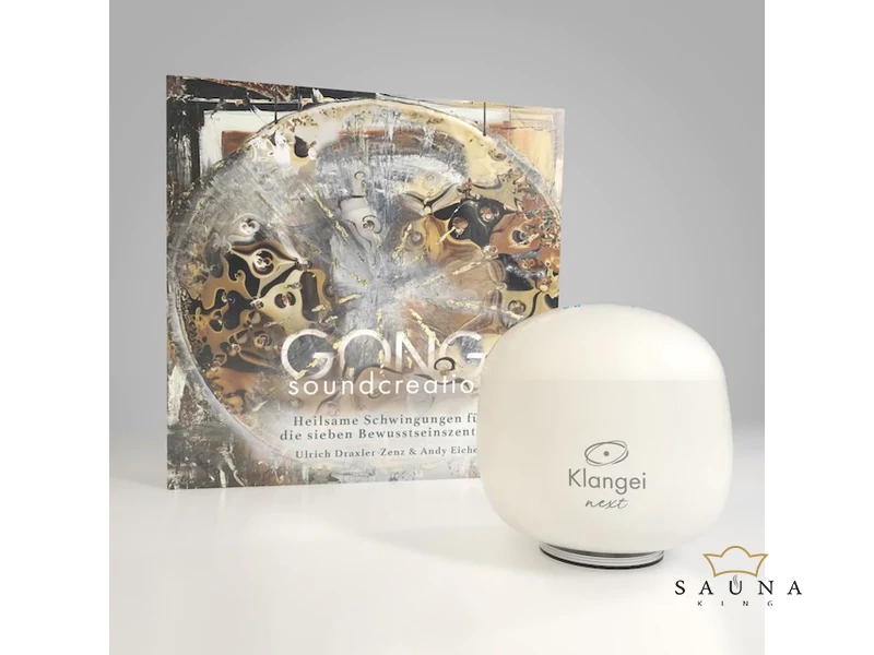 Klangei next Vibrationsplayer, Pearl White, inkl. Musik-Kreation „Gong”