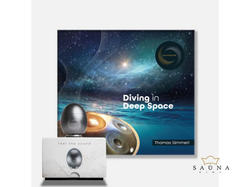 Klangei eyvo Vibrationsplayer, Platin, inkl. Musik-Kreation „Diving in deep Space”