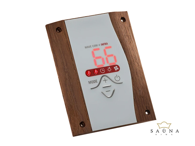 Sentiotec Infrasauna Steuerung Set Wave.com4, Bedienteil: dunkles Holz