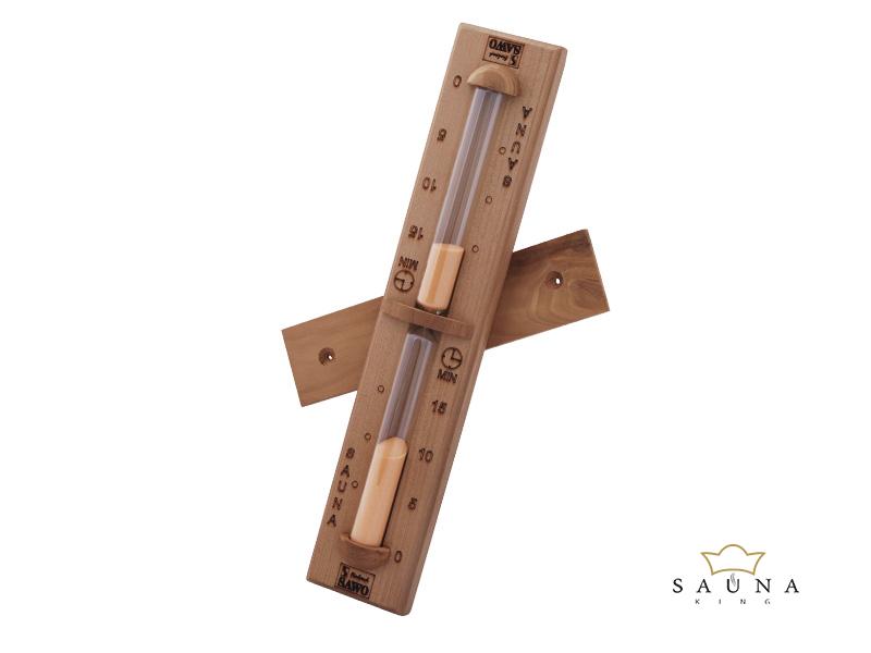 Sanduhr aus rotem Zedernholz, Sand in Farbe Orange, 15 Min. - Sauna