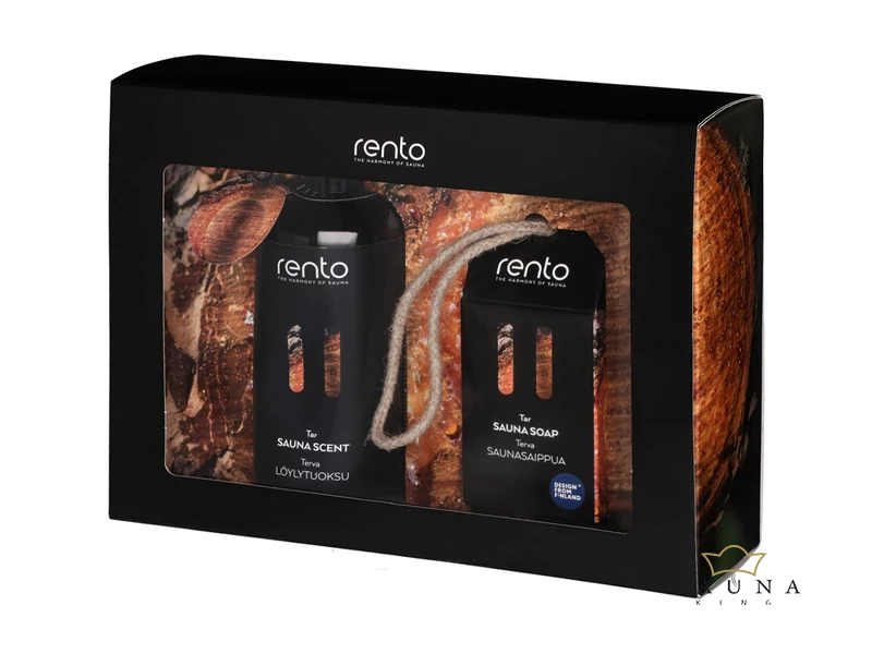 RENTO Sauna Geschenkbox, Saunaduft und Saunaseife, Teer