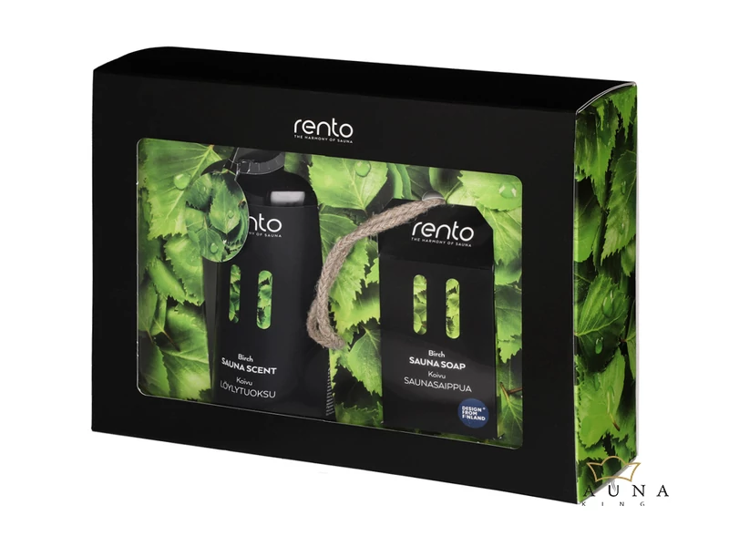 RENTO Sauna Geschenkbox, Duschgel und Saunahonig, Birke