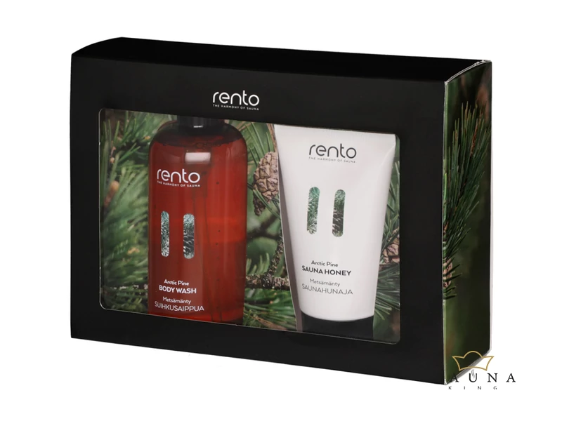 RENTO Sauna Geschenkbox, Duschgel und Saunahonig, Arktische Kiefer