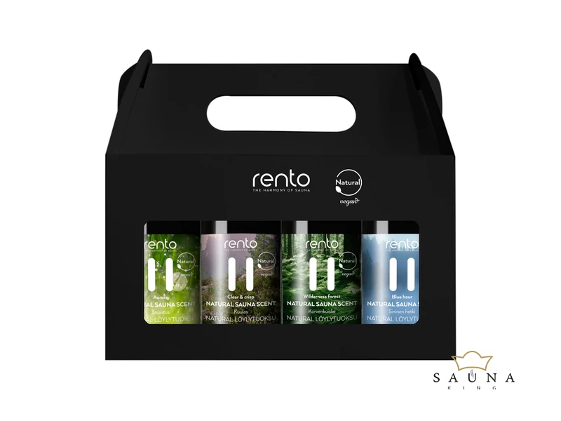 RENTO Sauna Geschenkbox für Weihnachten, Blue hour, Wilderness forest, Clear & crisp, Aurora