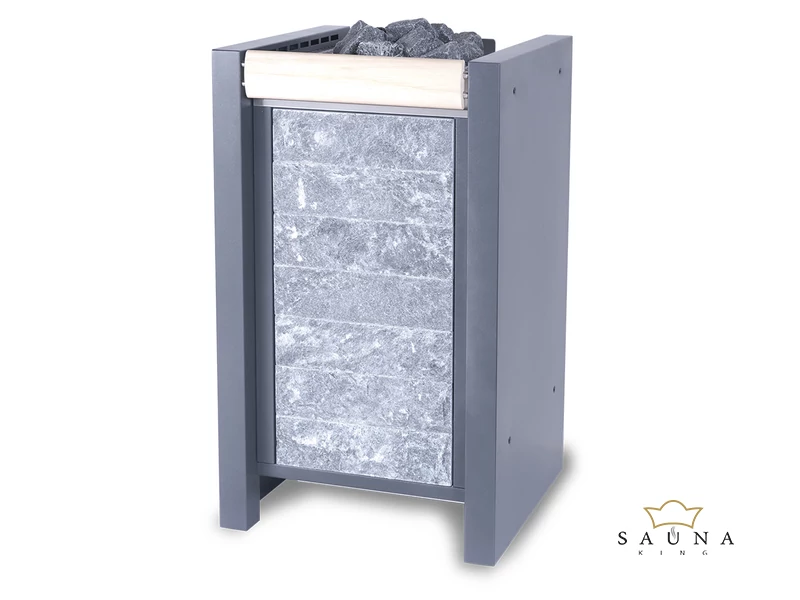 EOS Finnische Saunaofen Stone S60, 9 kW-15 kW, Anthrazit, Stehofen