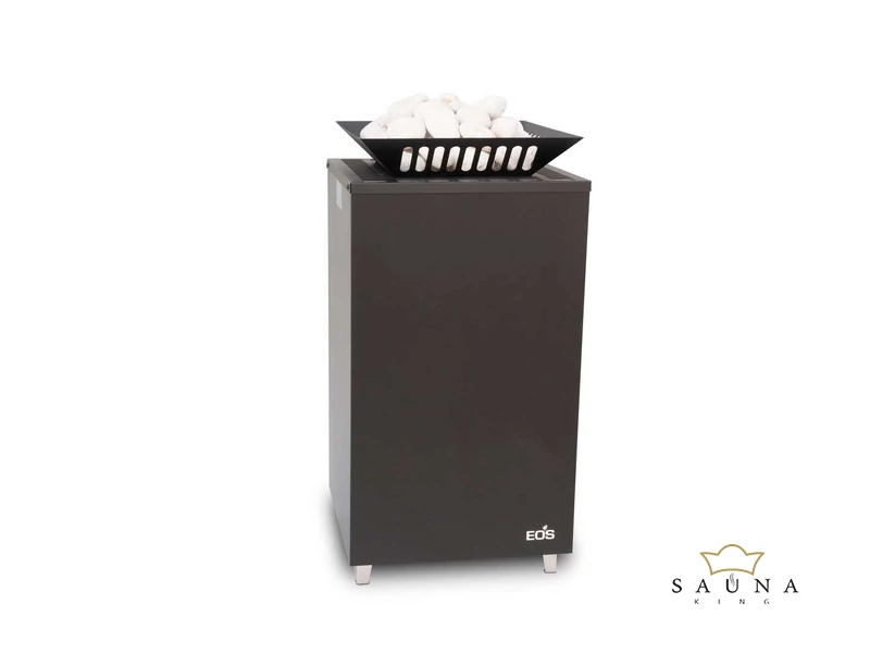 EOS Finnische Saunaofen Cubo Avantgarde, 9,0 kW-12 kW, Schwarz, Stehofen