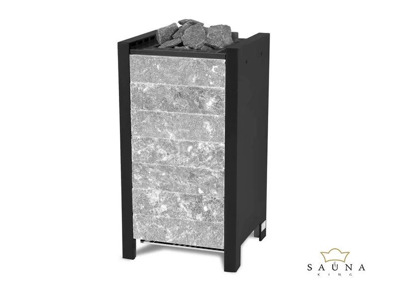 EOS Finnische Saunaofen Stone S25, 7,5kW-9kW, Schwarz, Stehofen