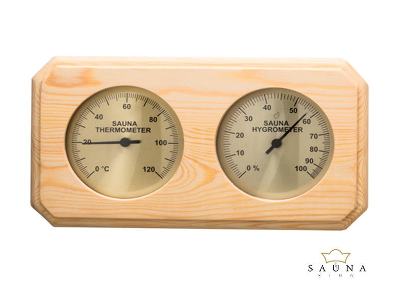 Sauna Thermo- und Hygrometer Quadrat, aus Nadelholz, 8-eckig