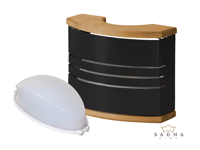 Harvia Legend Sauna Wandleuchte Edelstahlschirm mit Innenleuchte, schwarz