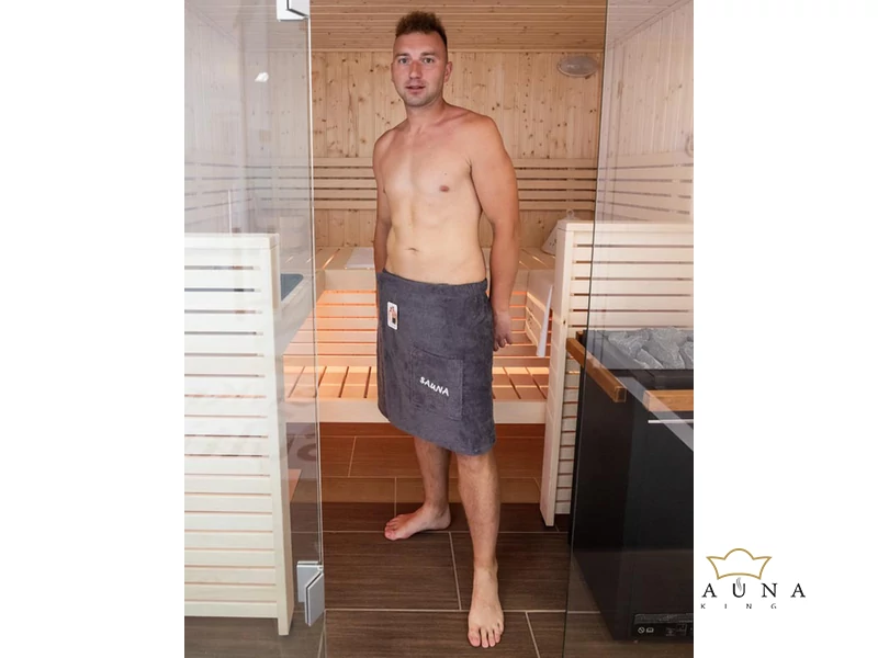 FINNSA Herren Sauna-Kilt Baumwolle, 50cm lang, anthrazit