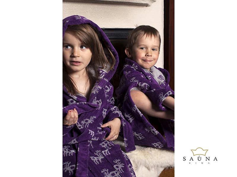 Pikkupuoti Kinderbademantel violett 80 cm oder 100 cm