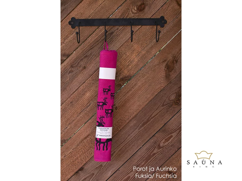 Pikkupuoti Sauna Liegetuch aus 100% Leinen, Fuchsia