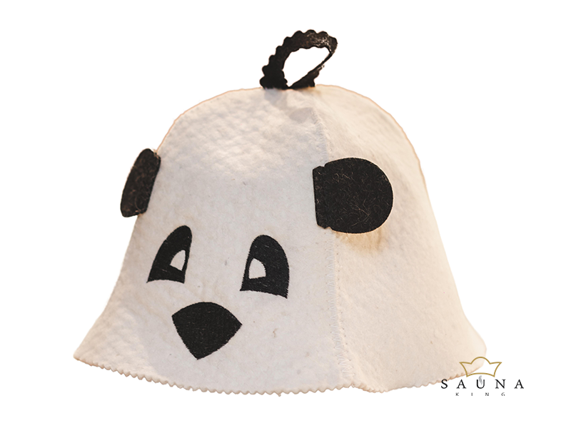 Sauna-Mütze "Panda" aus Wollemischung
