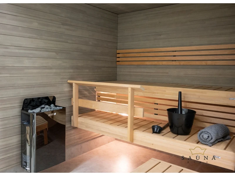 WelaSol Edelstahl Saunaofen Next 6 KW – Für Finnische Sauna 6-8 M³, Inkl. Olivin Diabas Steine | Wandmontage, 400V