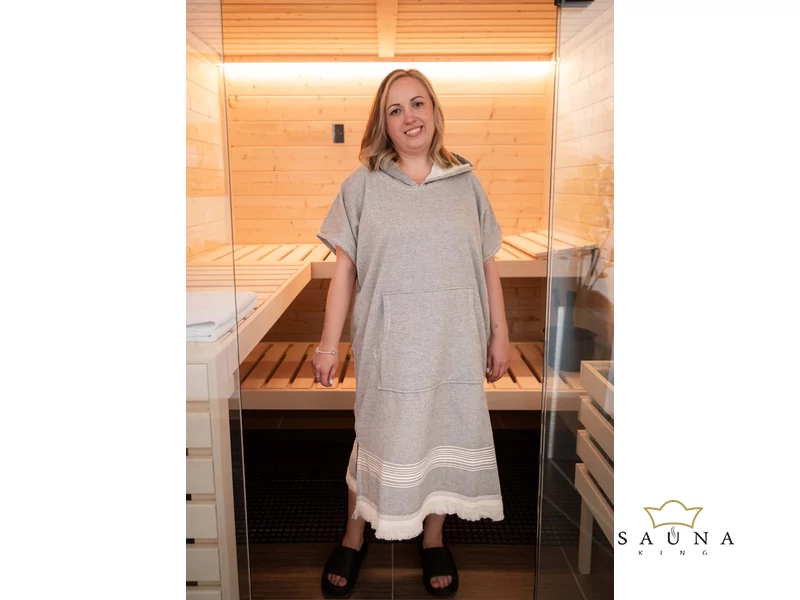 Wellness-Poncho, Unisex hellblau S/M