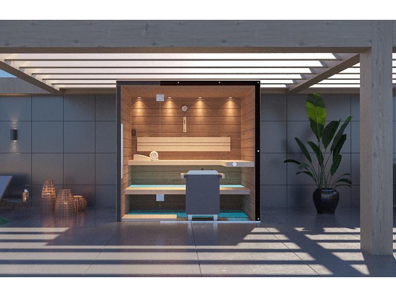 SAUNA KING FINNSAUNA AUF DER (ÜBERDACHTEN) TERRASSE für 2-3 Personen